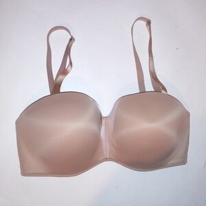 Soma Bra Stunning Starlet Strapless 36DD Beige Solid Multiway Underwire